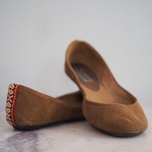 Steve Madden Camel Brown Suede Ballet Flats